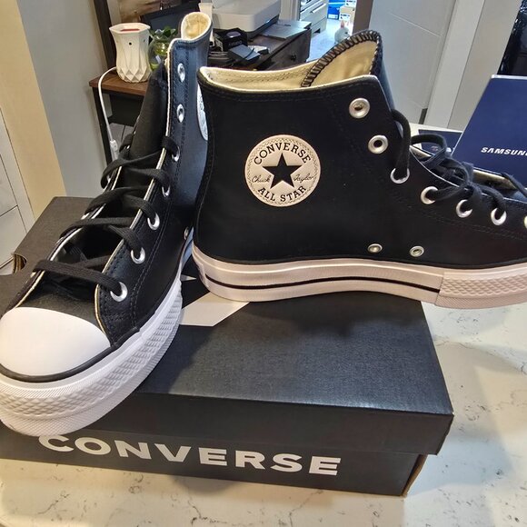 Converse Chuck Taylor All Star Lift High Black/White Mens 10 Womens 11.5 56175C - Picture 3 of 9
